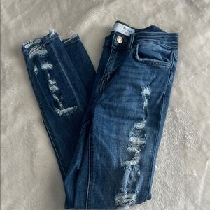 BKE Blue Ripped Boyfriend Jeans